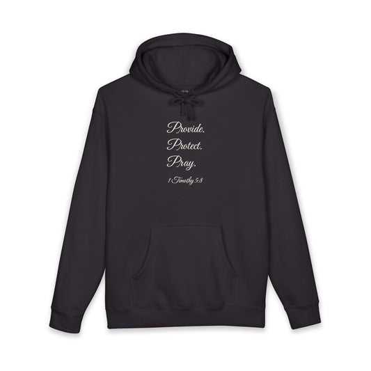 PROVIDE. PROTECT. PRAY. Heavyweight Hoodie | 1 Timothy 5:8