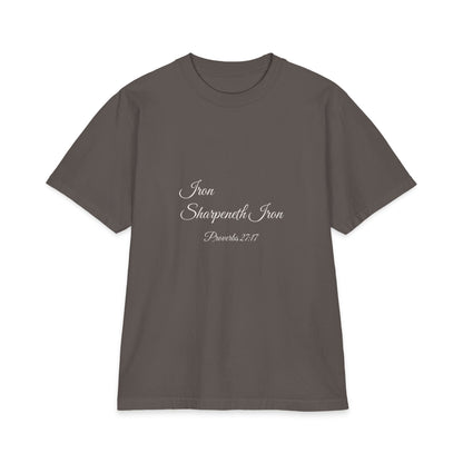 IRON SHARPENETH IRON Heavyweight Tee | Proverbs 27:17