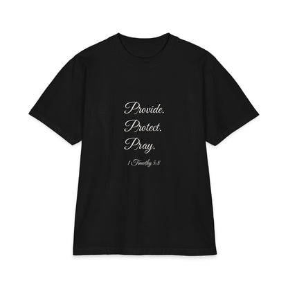PROVIDE. PROTECT. PRAY. Heavyweight Tee | 1 Timothy 5:8