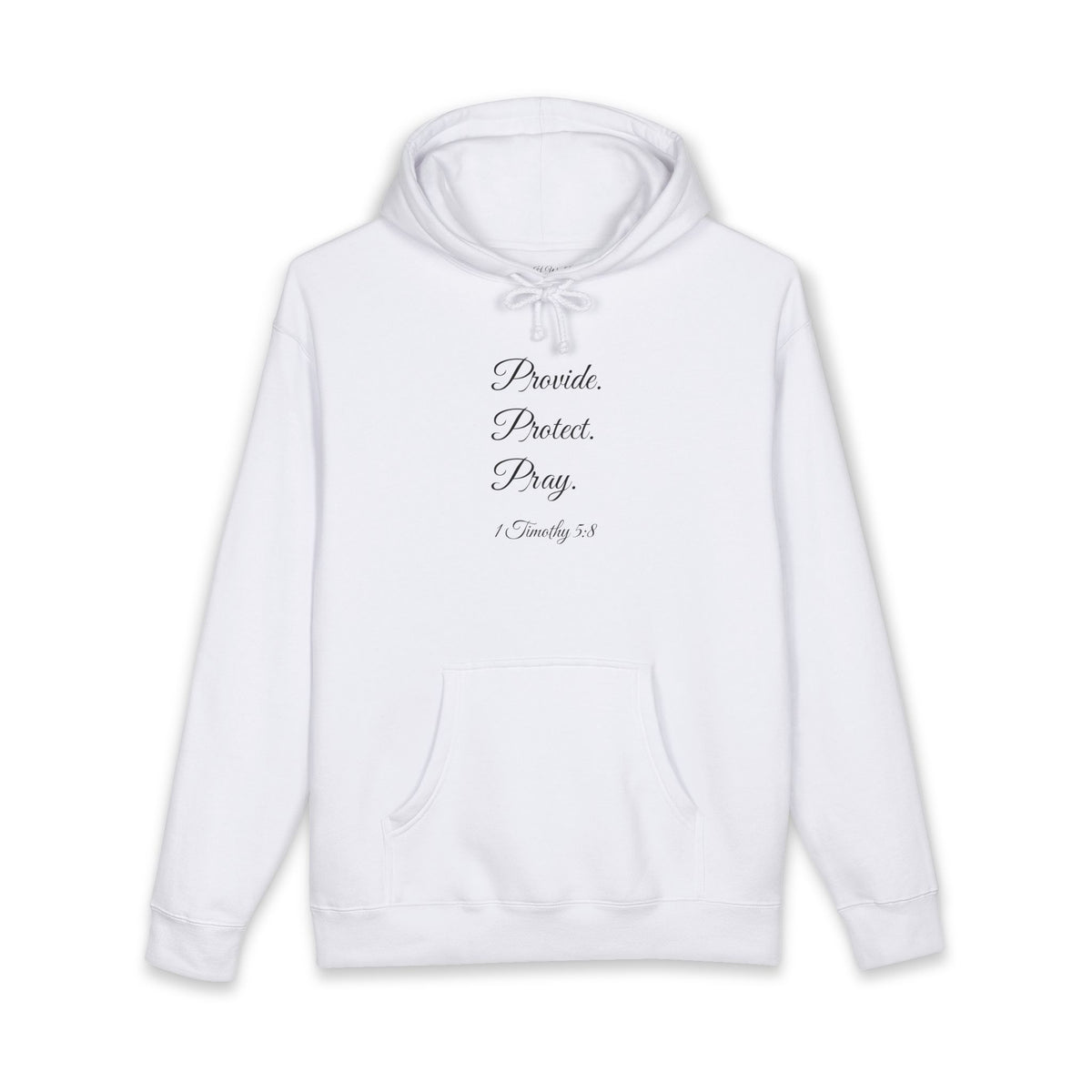 PROVIDE. PROTECT. PRAY. Heavyweight Hoodie | 1 Timothy 5:8