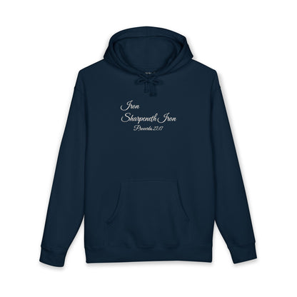 IRON SHARPENETH IRON Heavyweight Hoodie | Proverbs 27:17