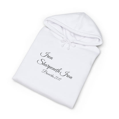 IRON SHARPENETH IRON Heavyweight Hoodie | Proverbs 27:17