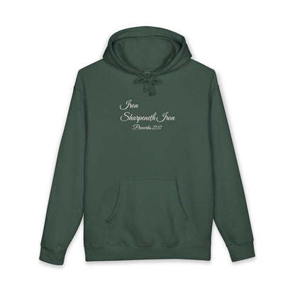 IRON SHARPENETH IRON Heavyweight Hoodie | Proverbs 27:17
