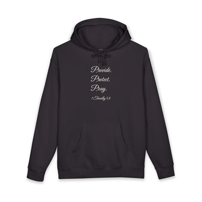 PROVIDE. PROTECT. PRAY. Heavyweight Hoodie | 1 Timothy 5:8